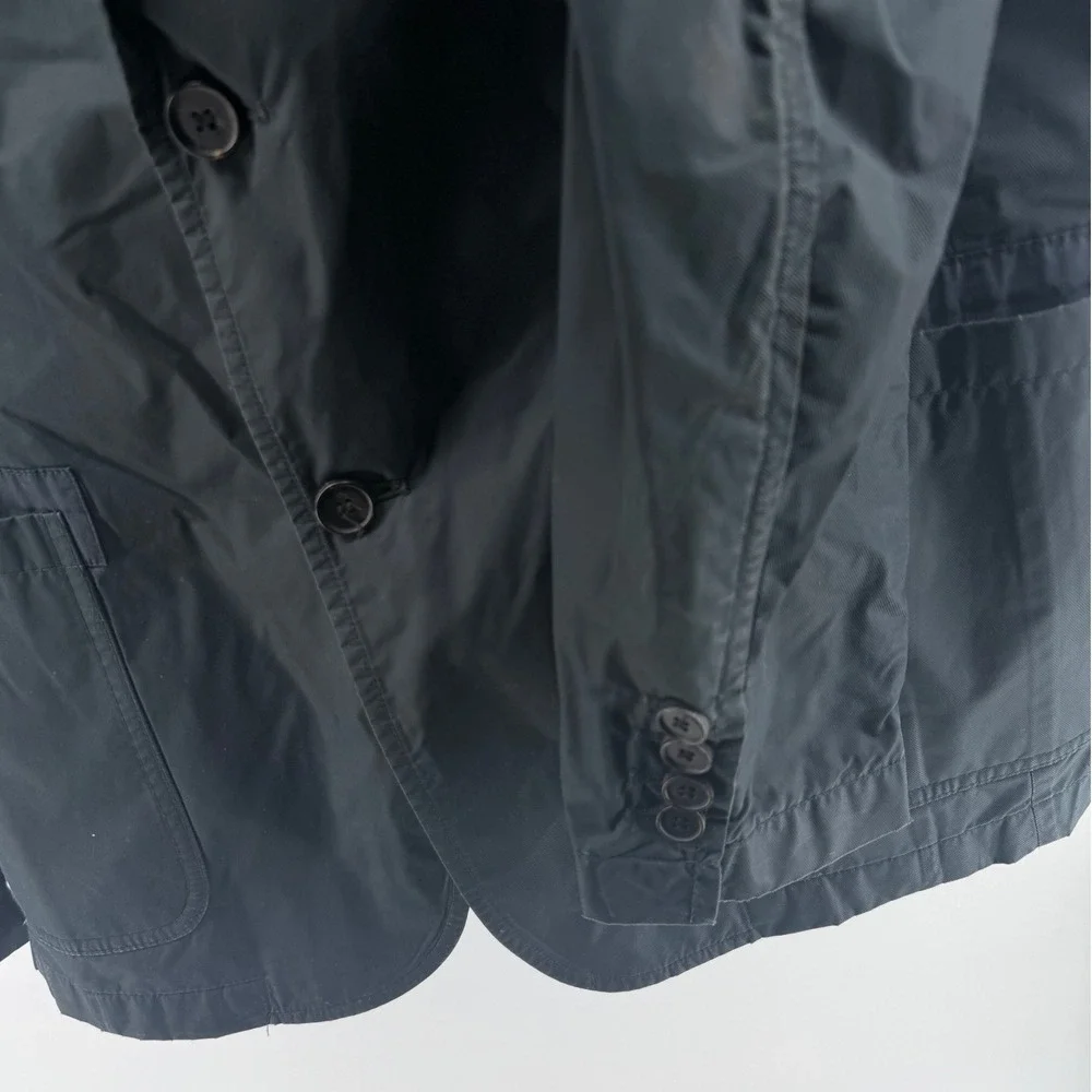 AllSaints Mens Italian Cloth Blazer Jacket Black Size 38 2 Button Sport Coat 803